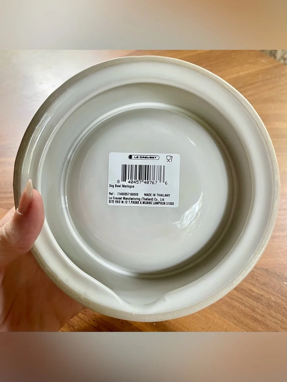 Le Creuset 8 oz Meringue Dog Cat Pet Bowl